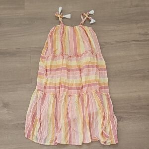 Jessica Simpson Pink and Yellow Striped Kids Dress Size 8